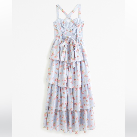 Abercrombie & Fitch Tiered Lace-Up Maxi Dress - Picture 2 of 10